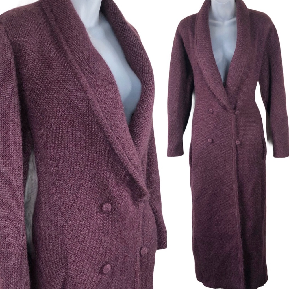 Vintage French Rags Wool-blend Sweater coat duster, double breasted